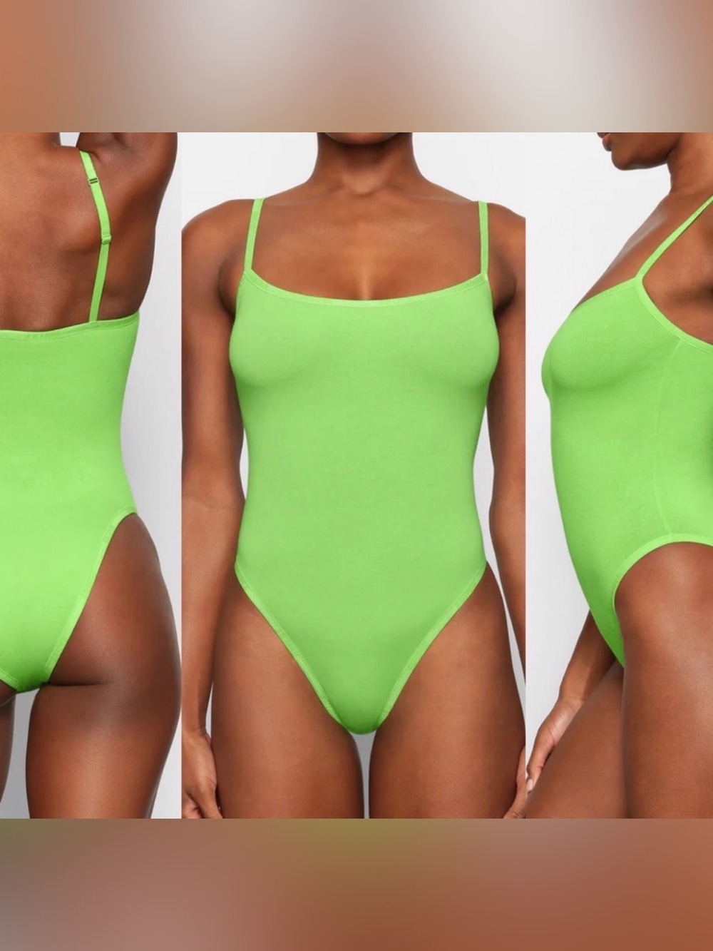 💚 SKIMS Cotton Logo Bodysuit | Neon Green | Sz.  L